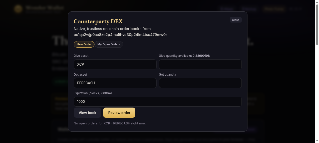 Counterparty DEX