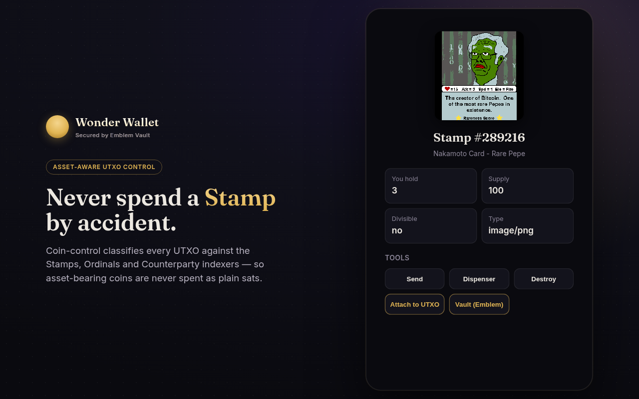 Asset-aware coin control